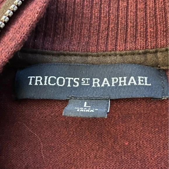 Tricots St Raphael 1/4 zip Men’s Sweater Burgundy Size L - Picture 5 of 8